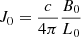 $ J_0=\frac{c}{4\pi}\frac{B_0}{L_0} $