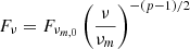 $ F_{\nu}=F_{\nu_{m,0}}\left(\frac{\nu}{\nu_m}\right)^{-(p-1)/2} $