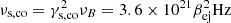 $ \nu_{\mathrm{s,co}}=\gamma_{\mathrm{s,co}}^2\nu_B=3.6\times 10^{21}\beta_{\mathrm{ej}}^2\mathrm{Hz} $