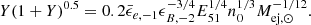 $$ \begin{aligned} Y(1+Y)^{0.5}=0.2\bar{\epsilon }_{e,-1}\epsilon _{B,-2}^{-3/4}E_{51}^{1/4}n_0^{1/3}M_{\mathrm{ej},\odot }^{-1/12} .\end{aligned} $$