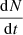 $ \frac{\mathrm{d}N}{\mathrm{d}t} $