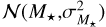 ${{\cal N}\left( {{M_ \star },\sigma _{{M_ \star }}^2} \right)}$