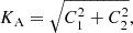 $$ \begin{aligned} K_\mathrm{A}&= \sqrt{C_1^2 + C_2^2}, \end{aligned} $$
