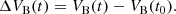 $$ \begin{aligned} \Delta V_\mathrm{B} (t) = V_\mathrm{B} (t) - V_\mathrm{B} (t_0). \end{aligned} $$
