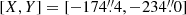 $ [X,Y]=[-174{{\overset{\prime\prime}{.}}}4,-234{{\overset{\prime\prime}{.}}}0] $