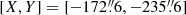 $ [X,Y]=[-172{{\overset{\prime\prime}{.}}}6,-235{{\overset{\prime\prime}{.}}}6] $