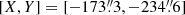$ [X,Y]=[-173{{\overset{\prime\prime}{.}}}3,-234{{\overset{\prime\prime}{.}}}6] $