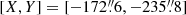 $ [X,Y]=[-172{{\overset{\prime\prime}{.}}}6, -235{{\overset{\prime\prime}{.}}}8] $
