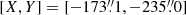 $ [X,Y]=[-173{{\overset{\prime\prime}{.}}}1, -235{{\overset{\prime\prime}{.}}}0] $