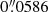 $ 0{{\overset{\prime\prime}{.}}}0586 $