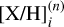 $[{\rm{X}}/{\rm{H}}]_i^{(n)}$