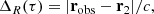 $$ \begin{aligned} \Delta _R(\tau )&= |\mathbf r _{\rm obs}-\mathbf r _{2}|/c, \end{aligned} $$