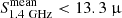 $ S_{\mathrm{1.4~GHz}}^{\mathrm{mean}} < 13.3~{\upmu} $