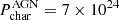 $ P_{\mathrm{char}}^{\mathrm{AGN}}=7\times10^{24} $