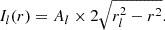 $$ \begin{aligned} I_{l}(r) = A_{l}\times {2}\sqrt{r_{l}^{2} - r^{2}}.\end{aligned} $$