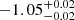 $ -1.05^{+0.02}_{-0.02} $