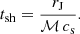 $$ \begin{aligned} t_{\mathrm{sh}} = \frac{r_{\mathrm{J}}}{\mathcal{M} \,c_{\mathrm{s}}}. \end{aligned} $$