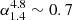 $ \alpha^{4.8}_{1.4} \sim 0.7 $