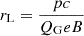 $$ \begin{aligned} r_{\rm L} = \frac{p c}{Q_{\rm G} e B} \end{aligned} $$