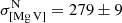 $ \sigma_{\mathrm{[Mg\,V]}}^{\mathrm{N}} = 279\pm9 $