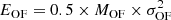 $$ \begin{aligned} E_{\rm OF} = 0.5 \times M_{\rm OF} \times \sigma ^{2}_{\rm OF} \end{aligned} $$