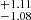 $ ^{+1.11}_{-1.08} $
