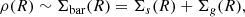 $$ \begin{aligned} \rho (R) \sim \Sigma _{\mathrm{bar} }(R) = \Sigma _s(R) + \Sigma _{g}(R), \end{aligned} $$