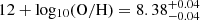 $ \rm 12+log_{10}(O/H)=8.38_{-0.04}^{+0.04} $