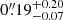 $ 0{{\overset{\prime\prime}{.}}}19_{-0.07}^{+0.20} $