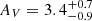 $ A_{V}=3.4_{-0.9}^{+0.7} $