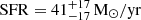 $ \rm SFR=41_{-17}^{+17}\,M_{\odot}/yr $