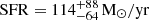 $ \rm SFR=114_{-64}^{+88}\,M_{\odot}/yr $