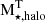 $ \mathrm{M}^{\mathrm{T}}_{\star, \mathrm{halo}} $