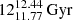 $ 12^{12.44}_{11.77}\,\mathrm{Gyr} $