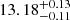 $ 13.18_{-0.11}^{+0.13} $
