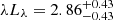 $ \lambda L_{\lambda} = 2.86^{+0.43}_{-0.43} $