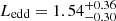 $ L_{\mathrm{edd}} = 1.54_{-0.30}^{+0.36} $