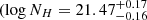 $ (\log{N_H} = 21.47^{+0.17}_{-0.16} $