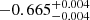 $ -0.665^{+ 0.004}_{-0.004} $