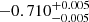 $ -0.710^{+0.005}_{-0.005} $
