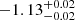 $ -1.13^{+0.02}_{-0.02} $