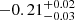 $ -0.21^{+0.02}_{-0.03} $