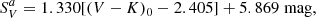 $$ \begin{aligned} S_V^a = 1.330 [(V - K)_0 - 2.405] + 5.869 \; \mathrm{mag}, \end{aligned} $$