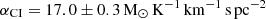 $ \alpha_\mathrm{C{\tiny I}} = 17.0\pm0.3\,\mathrm{M_\odot\,K^{-1}\,km^{-1}\,s\,pc^{-2}} $