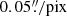 $ 0.05\mathrm{{{\overset{\prime\prime}{.}}}/pix} $