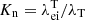 $ K_{\mathrm{n}}=\lambda_{\mathrm{ei}}^{\mathrm{T}}/\lambda_{\mathrm{T}} $