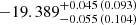 $ -19.389_{-0.055\,(0.104)}^{+0.045\,(0.093)} $