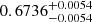 $ 0.6736^{+0.0054}_{-0.0054} $