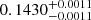 $ 0.1430^{+0.0011}_{-0.0011} $