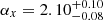 $ \alpha_{x} = 2.10^{+0.10}_{-0.08} $
